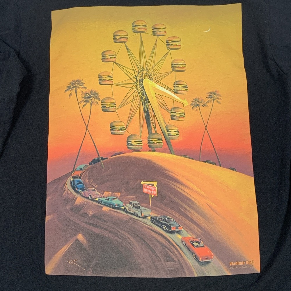 IN-N-OUT California Mens Small Long Sleeve 70th Anniversary Graphic Shirt Black